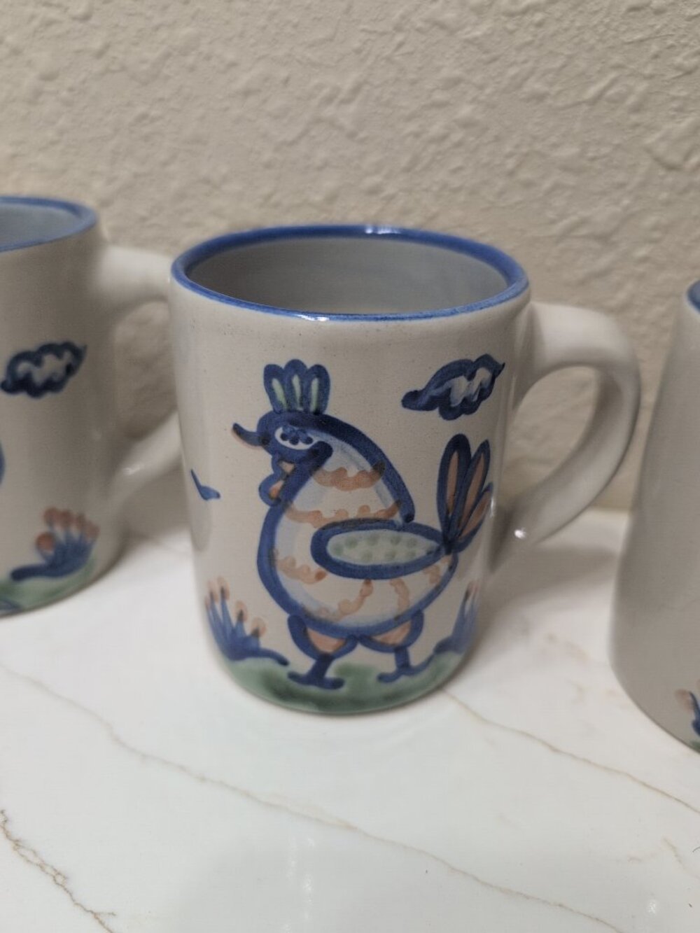 Vintage M.A. Hadley Set of 4 Coffee Mugs - Farmer Sheep Cow Chicken - The End - Picture 4 of 8